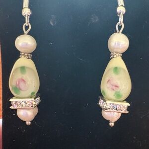 Hand Crafted Floral Pearl Earrings
